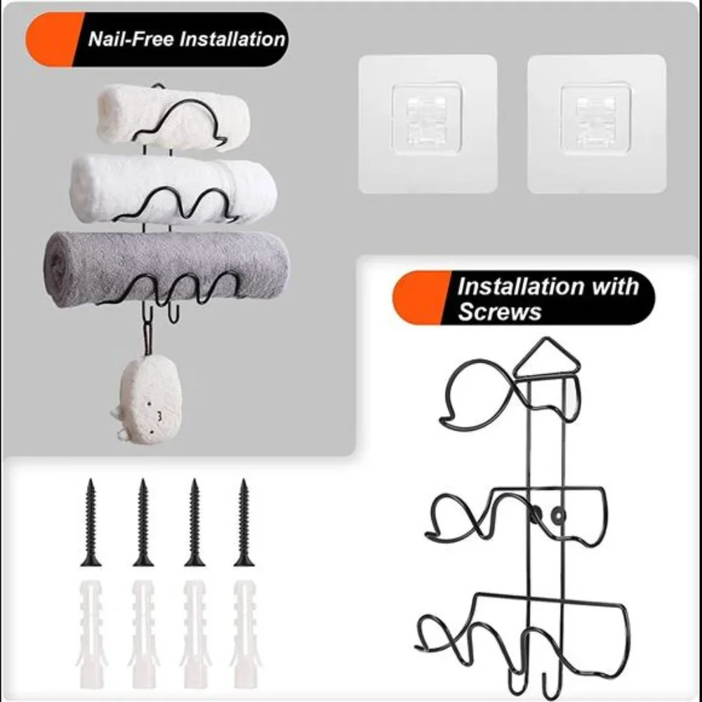Oxdigi Towel Rack Wall Mounted Set of 2/Durable Metal Towel Holde